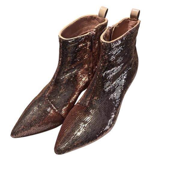 Unilody Pink Sequin Bootie Pumps Sz 6.5 - Picture 4 of 13